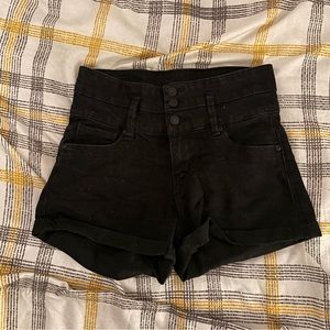 High waisted black shorts